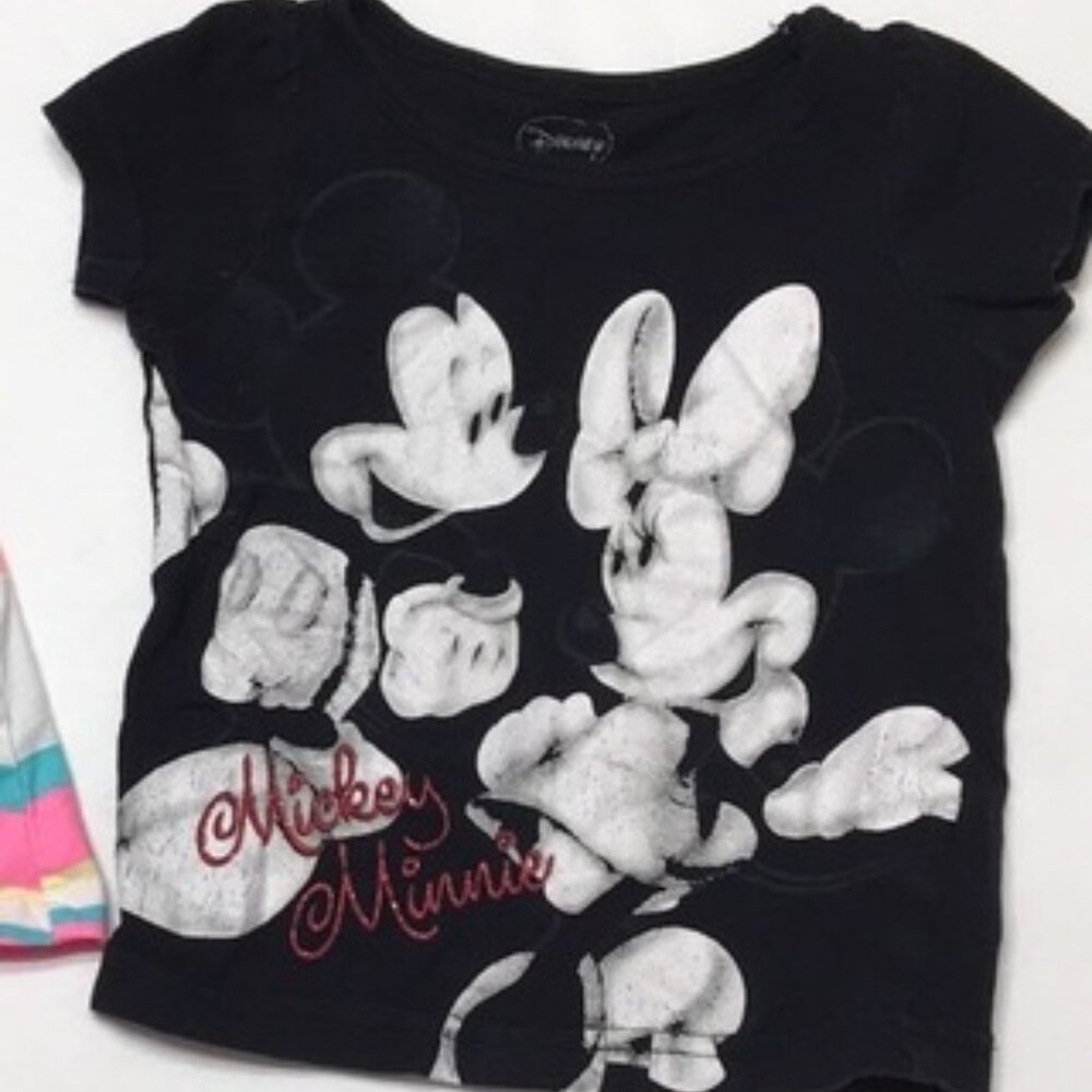 4/$20 Black Mickey and Minnie Mouse tee size 18 months